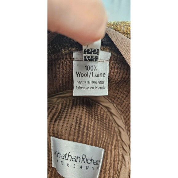 Jonathan Richards "Robbie" Brown Tweed Fedora 100% Wool Ireland 55/6 3/4 NWT - Picture 3 of 9